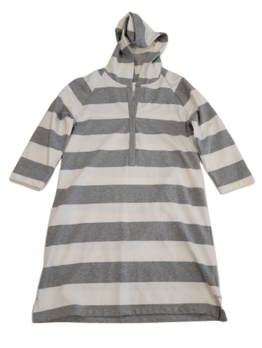 GAPbody Hooded Striped Sweatshirt Cover Up Gray White Medium - Picture 5 of 12